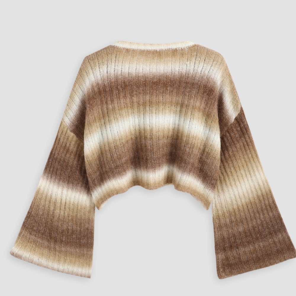 Toasted Marshmallow Cropped bell sleeve sweater